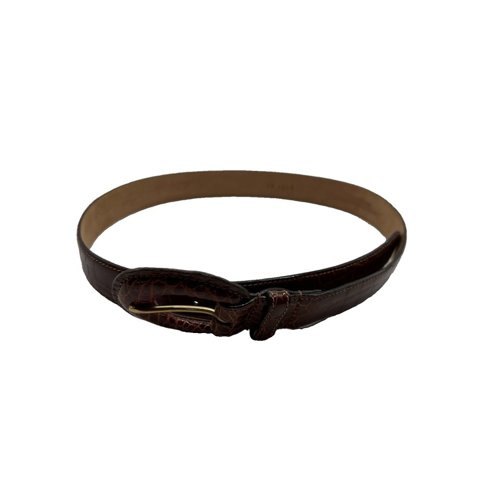 Bespoke Brown Genuine American Alligator Leather Belt Womens Size Small USA Made